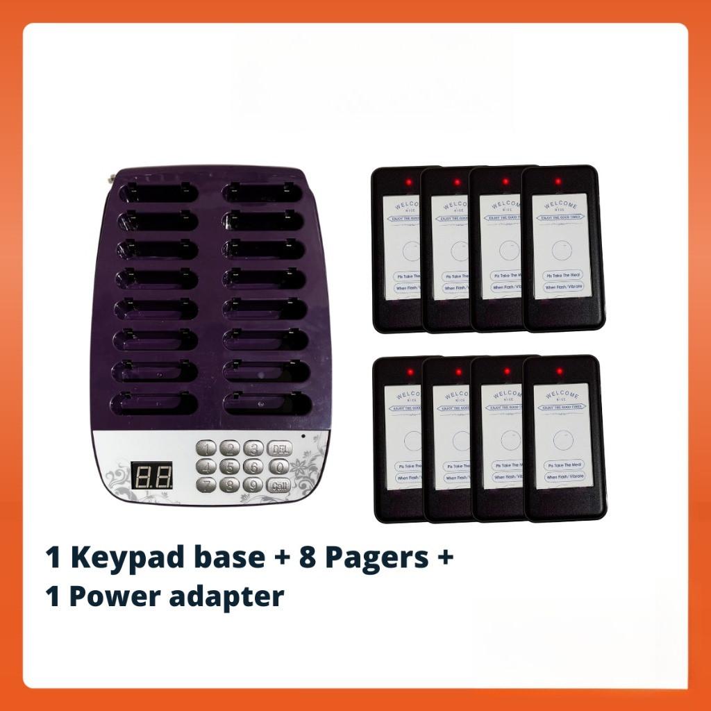 Беспроводные пейджеры для ресторанов, система вызова по номеру, система управления очередью, устройство пейджинга для обслуживания клиентов 1 Host 8 Pager