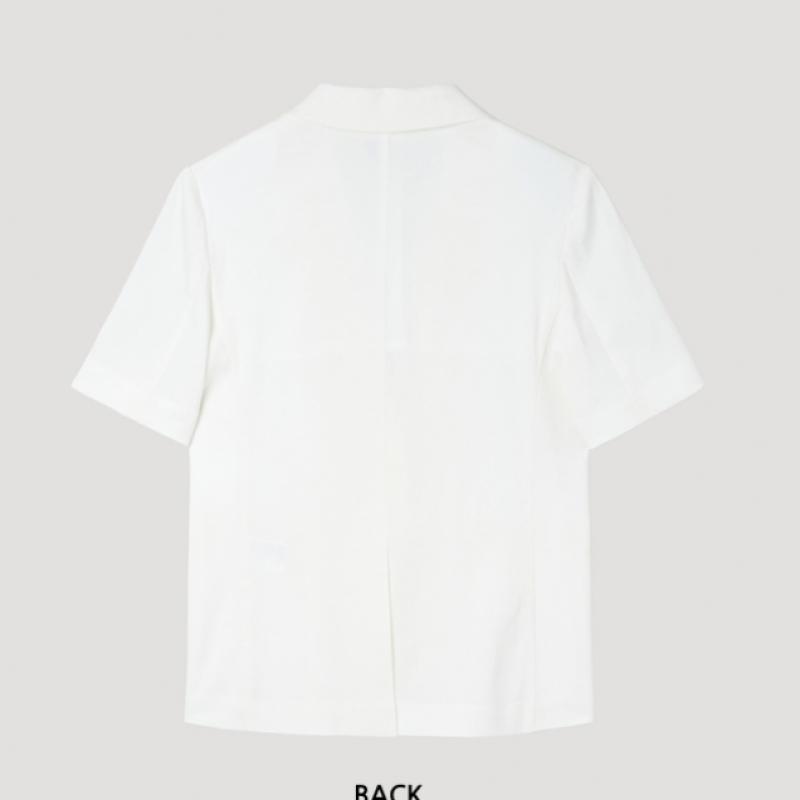 [She S miSS] Linen Blend One Button Half Jacket Swwjkp21040 Ow