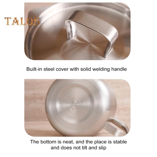 Stainless Steel Oil Filter Pot with Spout Handle Large Capacity Versatile Oil Filter Vessel Food-Grade Multi-Functional Fryer Tank for Kitchen Camping