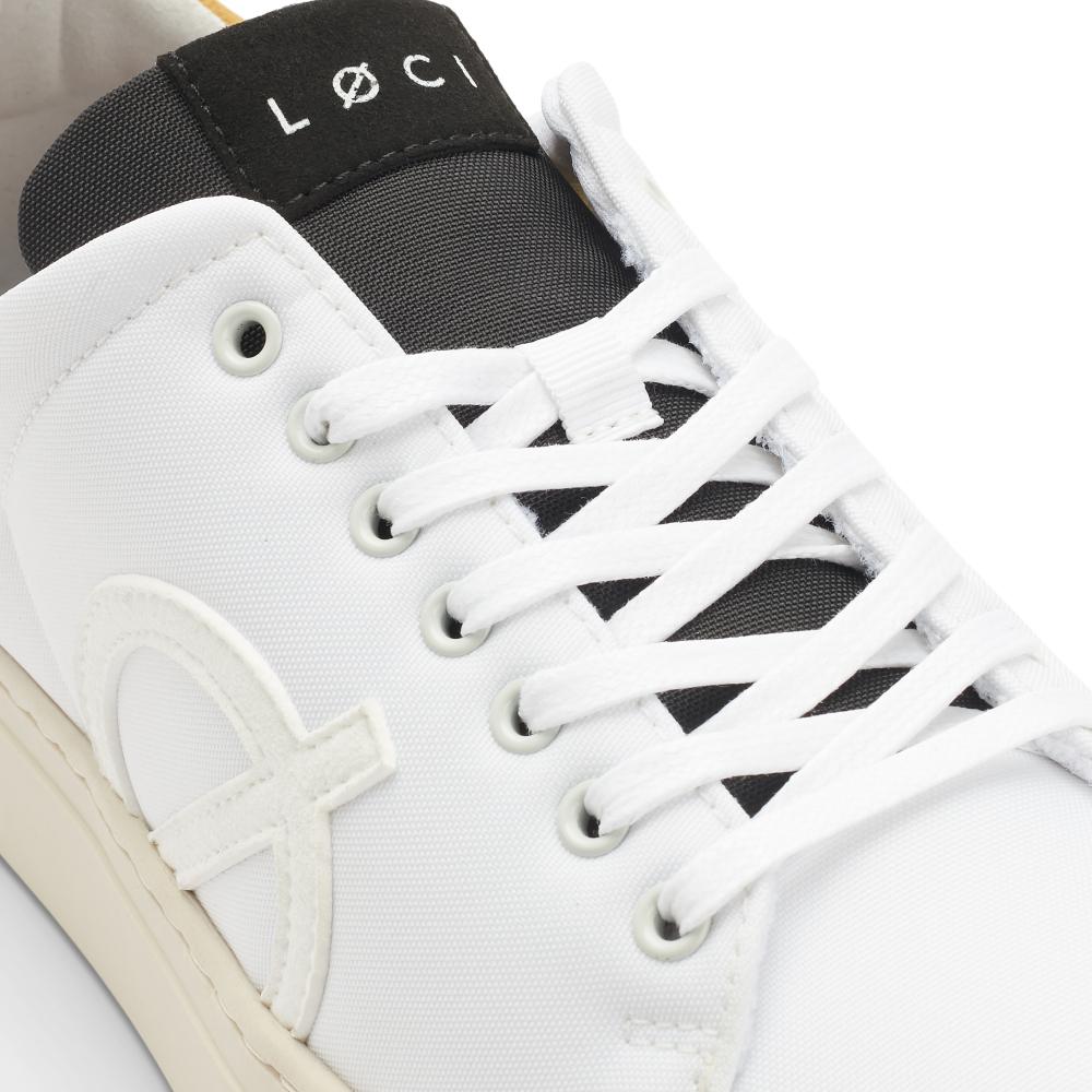 Loci Nine Vegan Sneakers White Rocky Lc-009-030 (White-Floral-Natural)