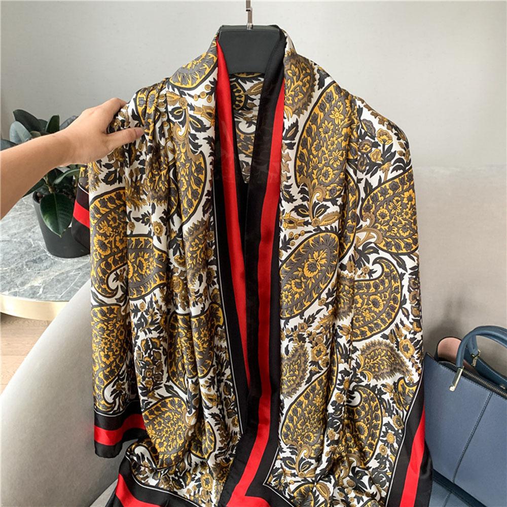 Autumn Winter Women Vintage Fashion Paisley Neck Scarf Female High Quality Silk Scarfs Europe America Popular Turba Warm Shawl
