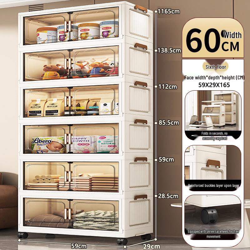 45-90 Wide Multi-layer Folding Plastic Storage Cabinet for Baby Wardrobe Organizer