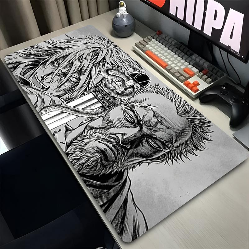 Beliebte Anime Mauspads PC Computer Gaming Zubehör Vinland Saga Große Schreibtischunterlage Naturgummi Mauspads Gamer Tastaturmatte
