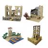 MOC Parts Military Battlefield WW2 Ruins Weapons Fortress Blockhouse Model Building Blocks Army Architecture Bricks Toy Kid Gift