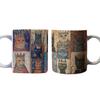 Medieval Cats Pattern Mug With Handle Heat Resistant Afternoon Teas Mug Drinking Cup for Coffee Teas Milk Enduring