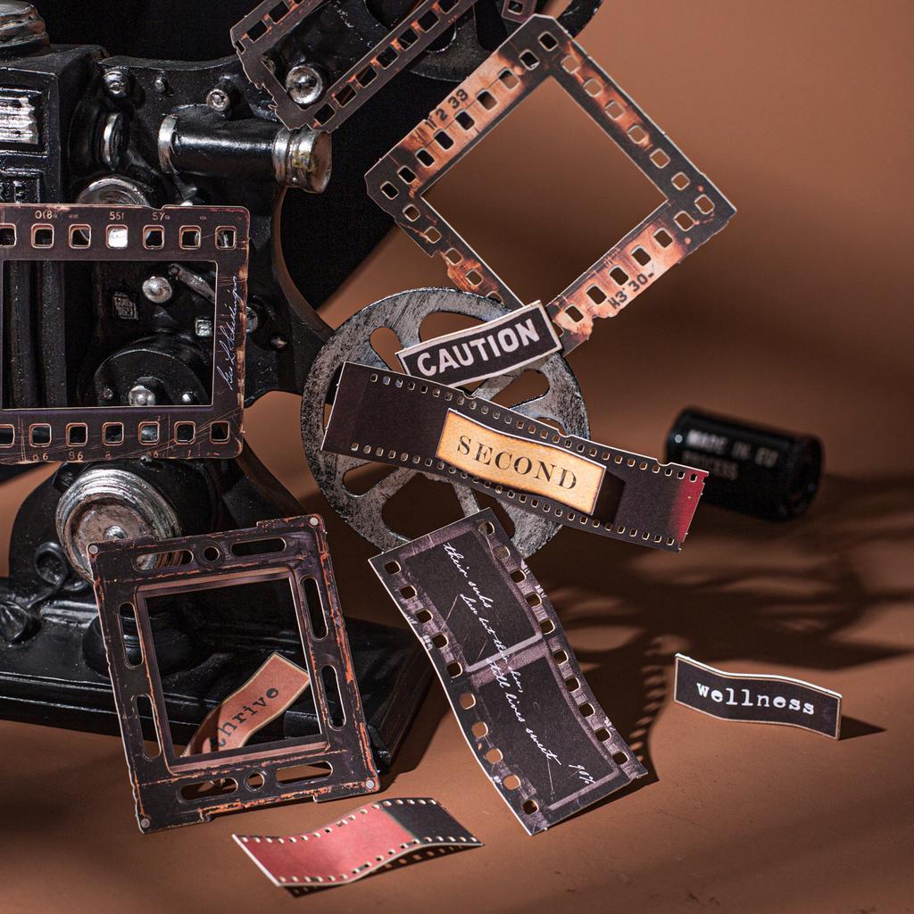 1PC notebook materials 25 pieces into 4 types of film memory series beautiful day stickers retro movie hard card notebook material stickers