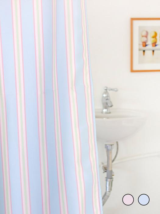 Mood Sunset Striped Waterproof Bathroom Shower Curtain 2 Colors Blue Stripe