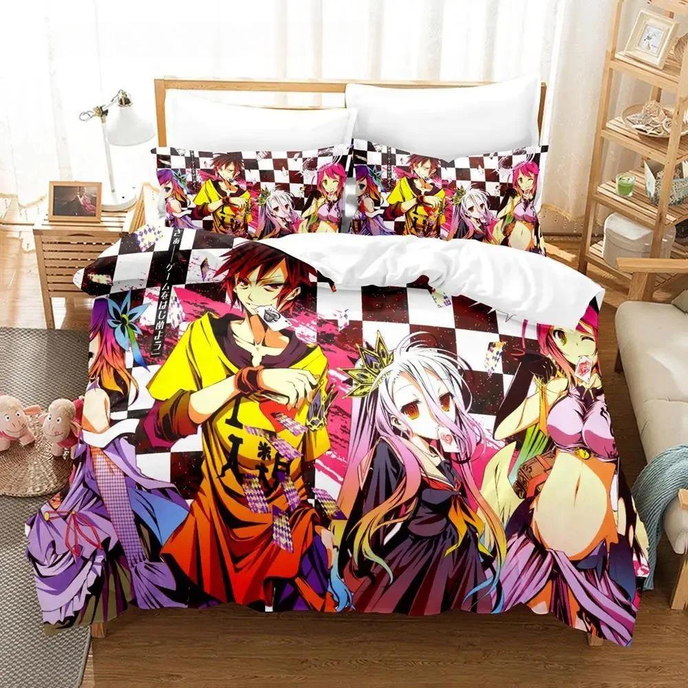 No Game No Life Bedding Set Single Twin Full Queen King Size Bed Set Adult Boys Bedroom Duvet cover Sets 3D Anime