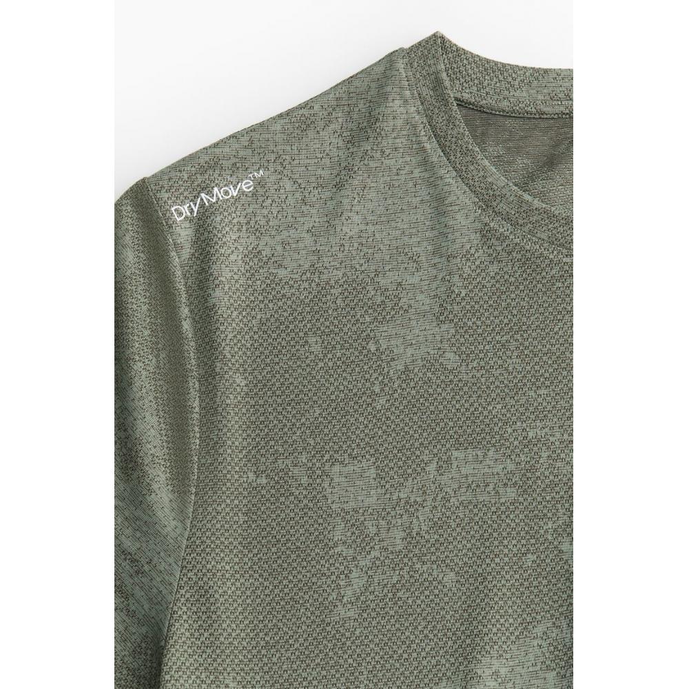 H M dryMove Sport Top kHaki Green Pattern