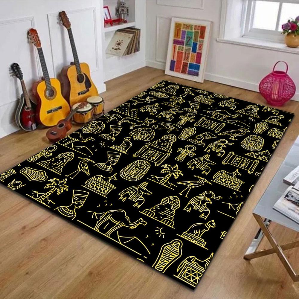 "Ancient Egyptian Themed Pattern Design" Patterned carpet, non slip mat suitable for living room and bedroom sofas