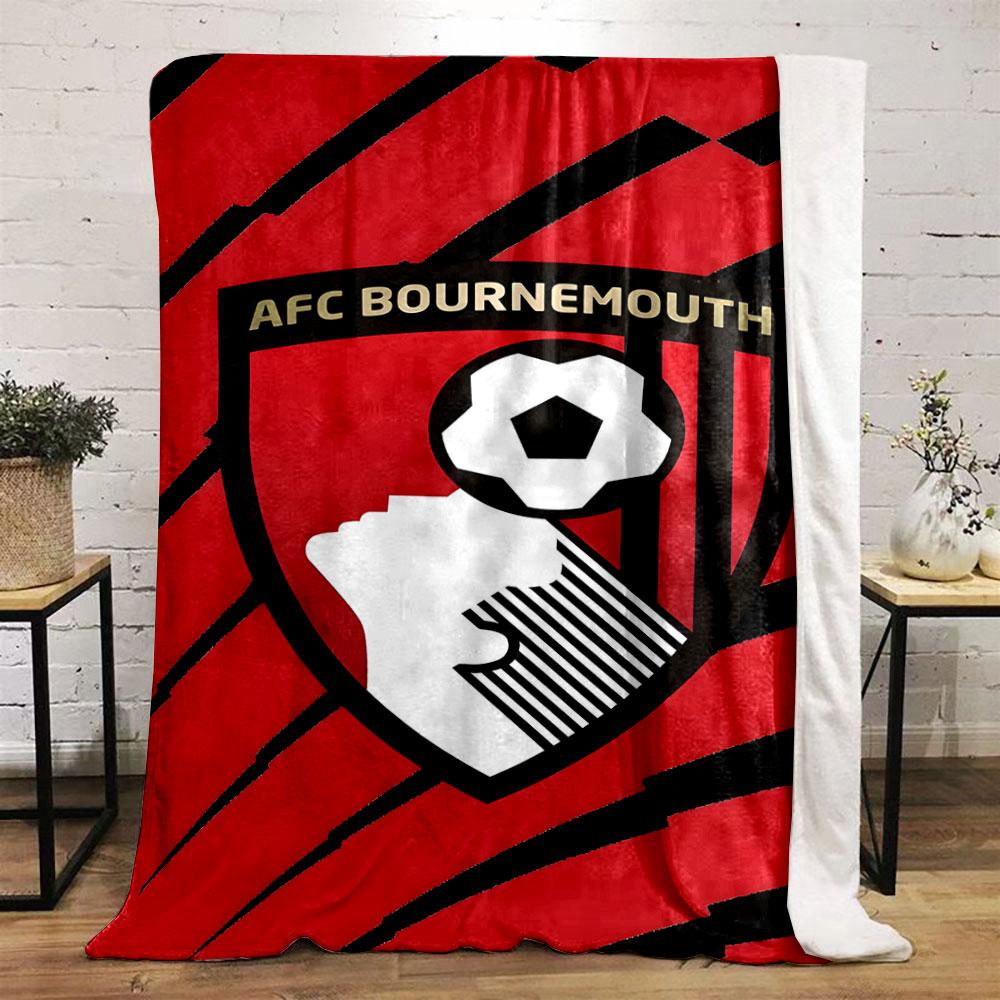 AFC Bournemouth Logo Blanket Design Print Blanket Soft and Cozy Perfect for the Living Room Bed Sofa or a Nap,gift