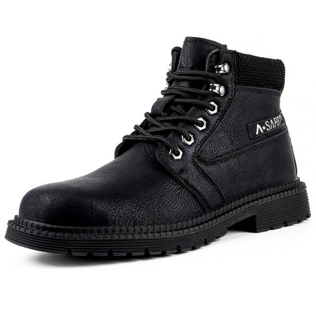 Winter Boots Mens Work  Boots Anti-Smash And Anti-Puncture Incredibles Work Boots Men  Shoes Steel Toe Chelsea Boots