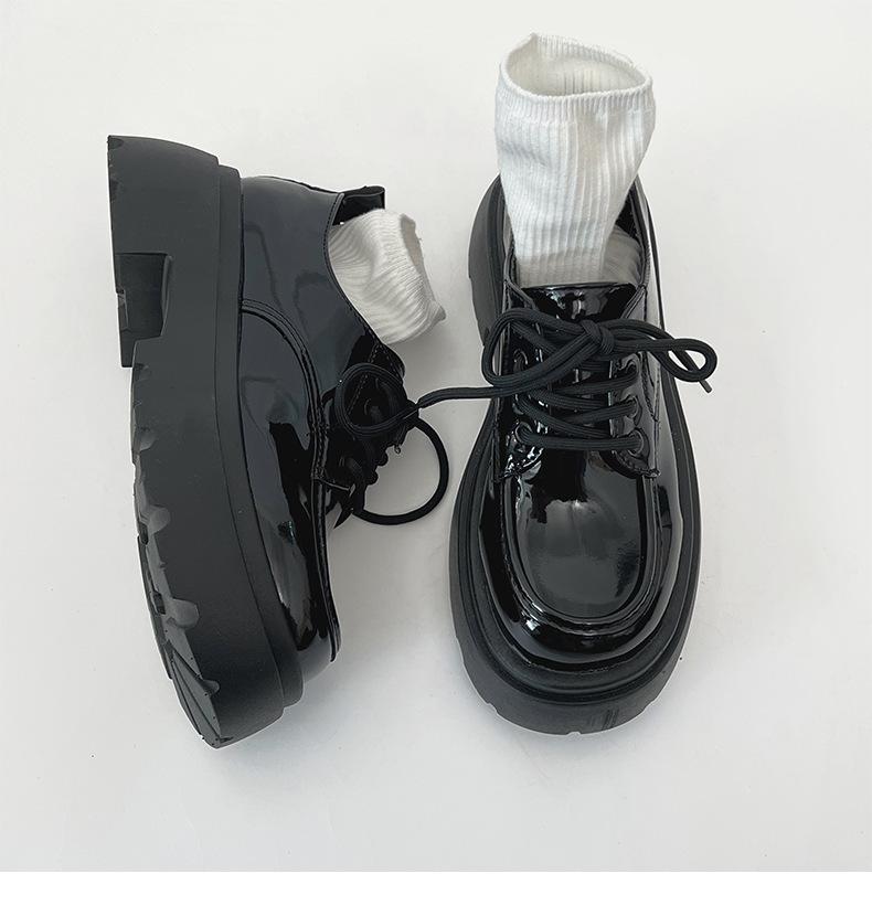 

Туфли женские кожаные на толстом каблуке в британском стиле, новинка весны 2025 года, универсальные туфли в стиле ретро от французского бренда Mary Jane, одинарные туфли 35 чёрный