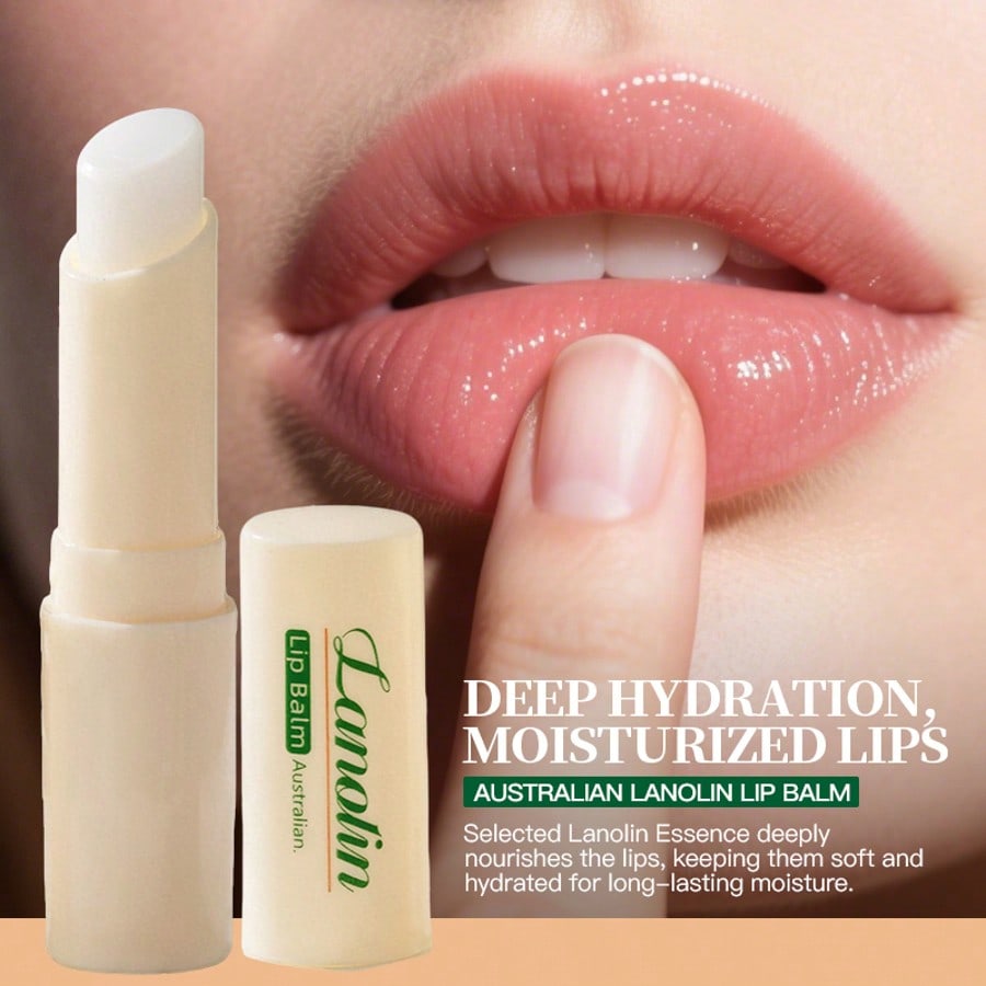 1PC Lanolin Lip Balm,Long-Lasting Hydration,Nourishment Naturally Moisturizing,Reduce Lip Lines,Mois
