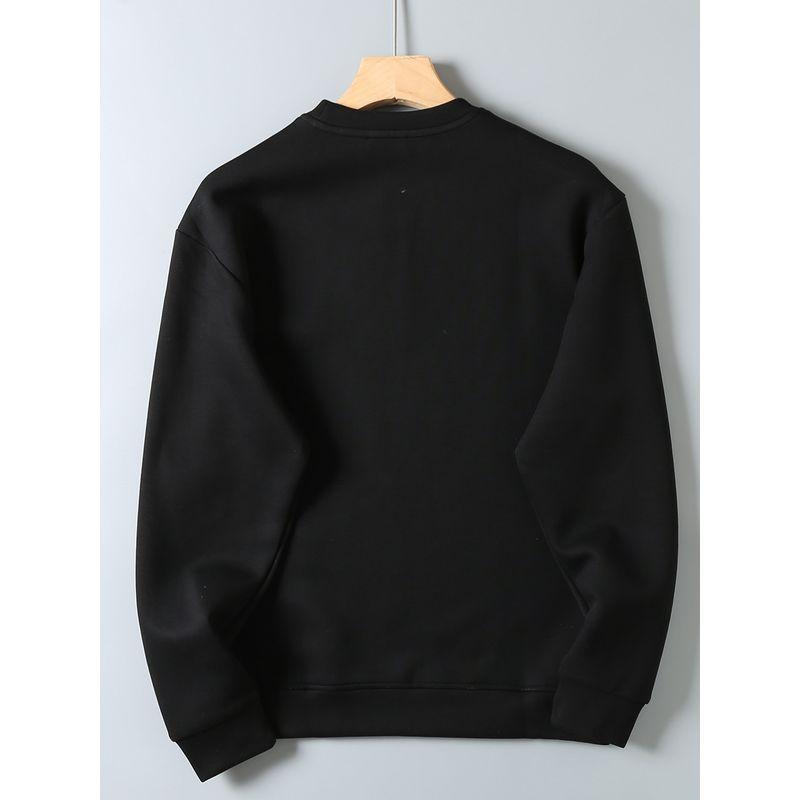 Original Foreign Trade Quality Space Cotton Odm Company Product Autumn and Winter Round Neck Casual Solid Color Pullover Sweatshirt for Men