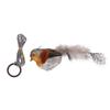 Interactive Chirping Bird Cat Toy Touch Activated Plush Simulation Bird Cat Exercise Toy for Indoor Kitty Orange