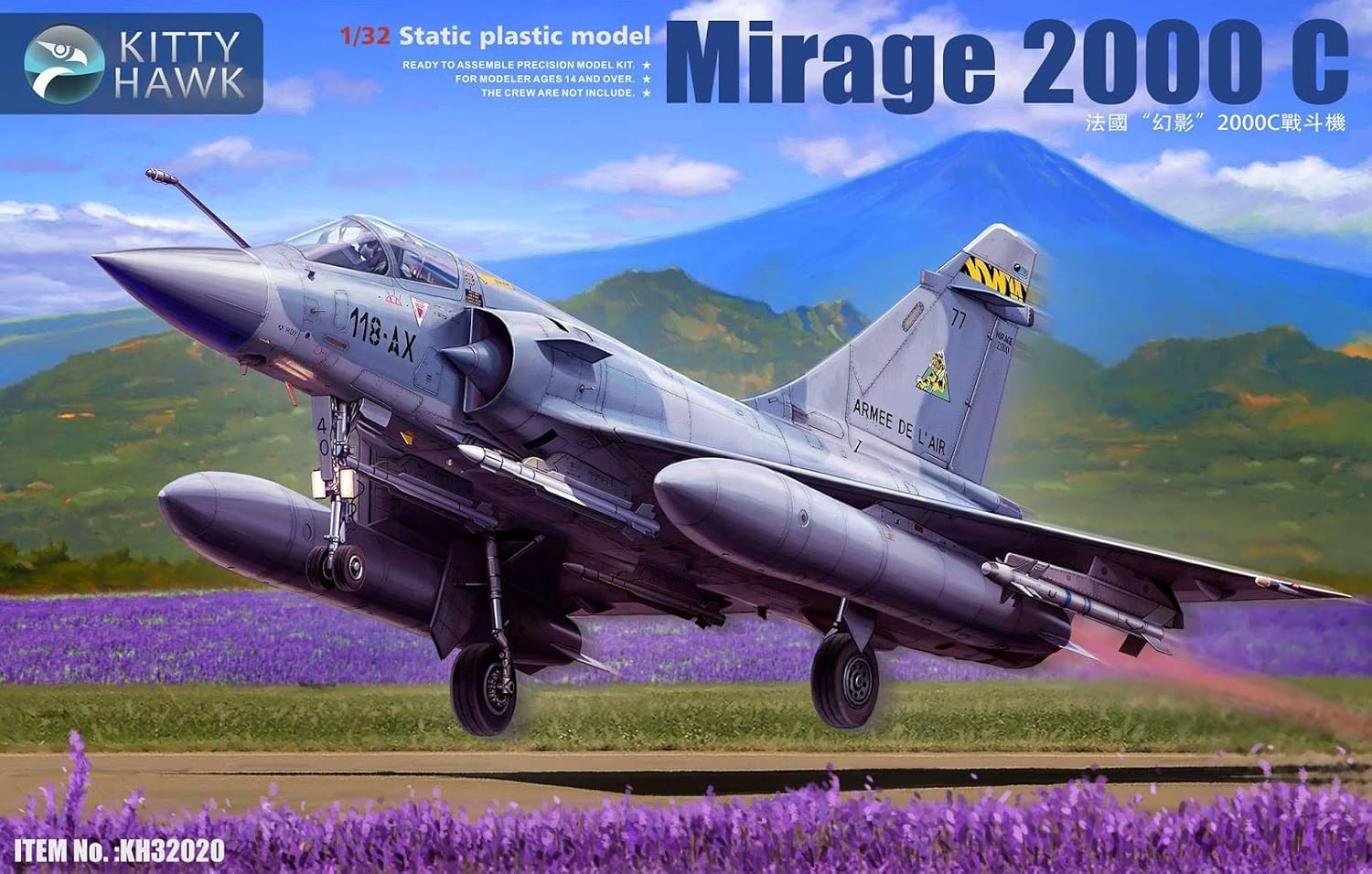 

Kitty Hawk Model Mirage 2000 C Plastic Model KH32020 1/32 (Airplane)