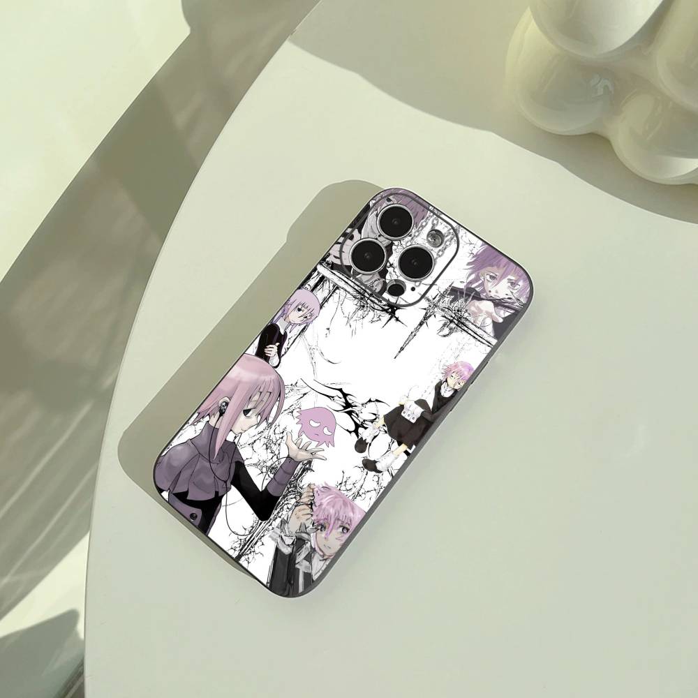 

Anime-S-Soul -E-Eater Phone Case For iPhone 17,16,15,14,13,12,11 Pro Max,16Plus,XS Soft Black Cover iPhone17