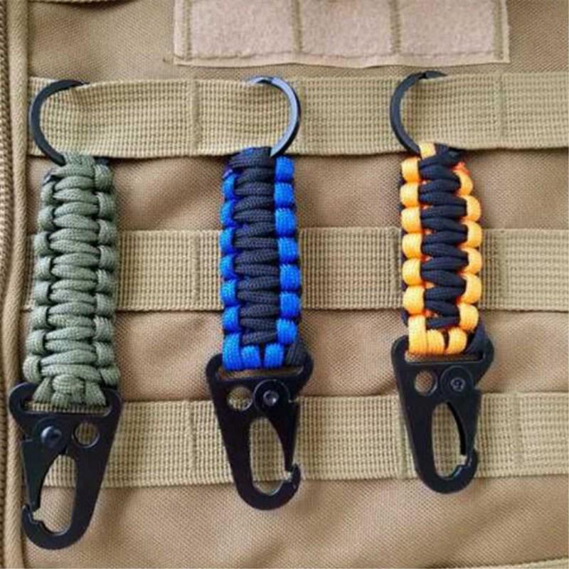 Parachute Cord Lanyard Keychain Climbing Carabiner Camping Outdoor Survival Tool