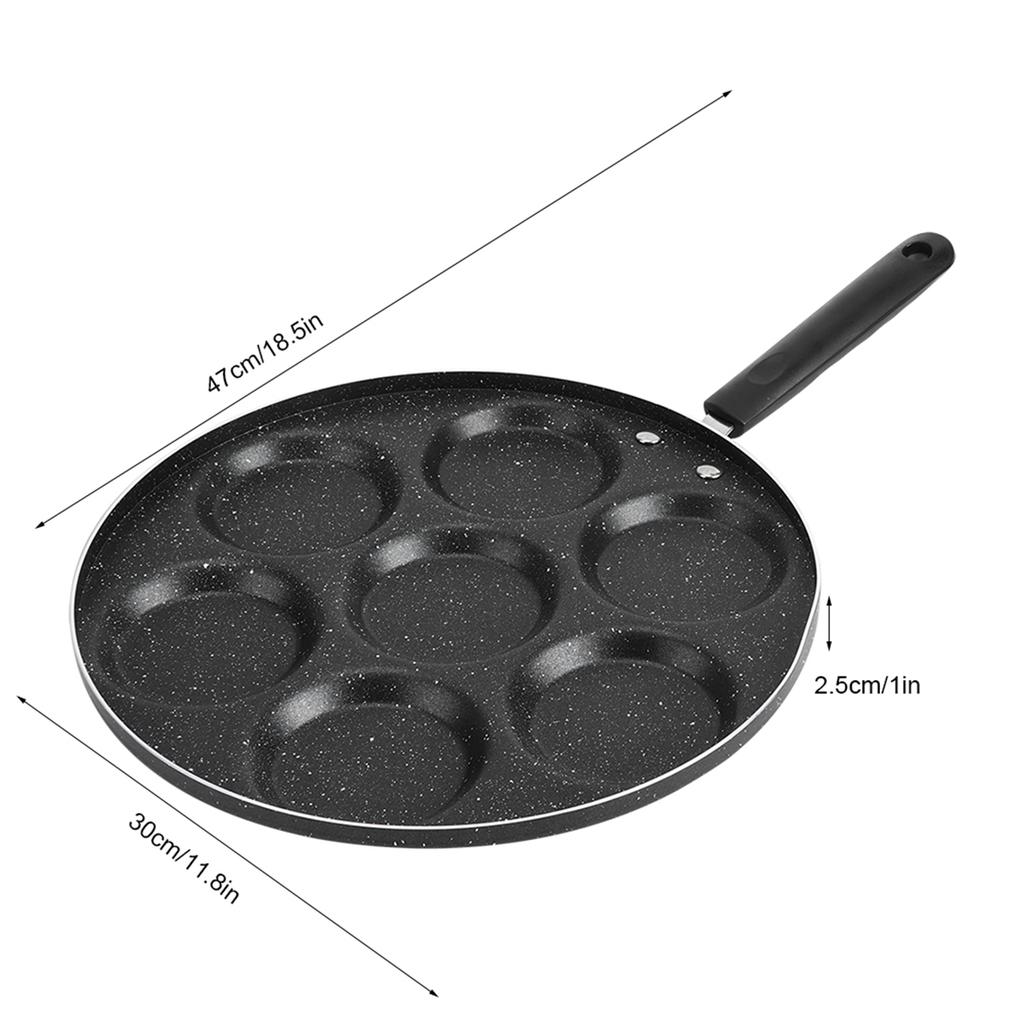 7 Holes Frying Pan Non Stick Fried Eggs Cooking Pan Burger Mold Household Kitchen Cookware Non Stick Frying Pan Kitchen Supplies