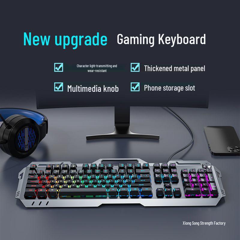 Pioneer 810 Gaming Set: Mechanical Feel Keyboard, Mouse, Headset with Knob