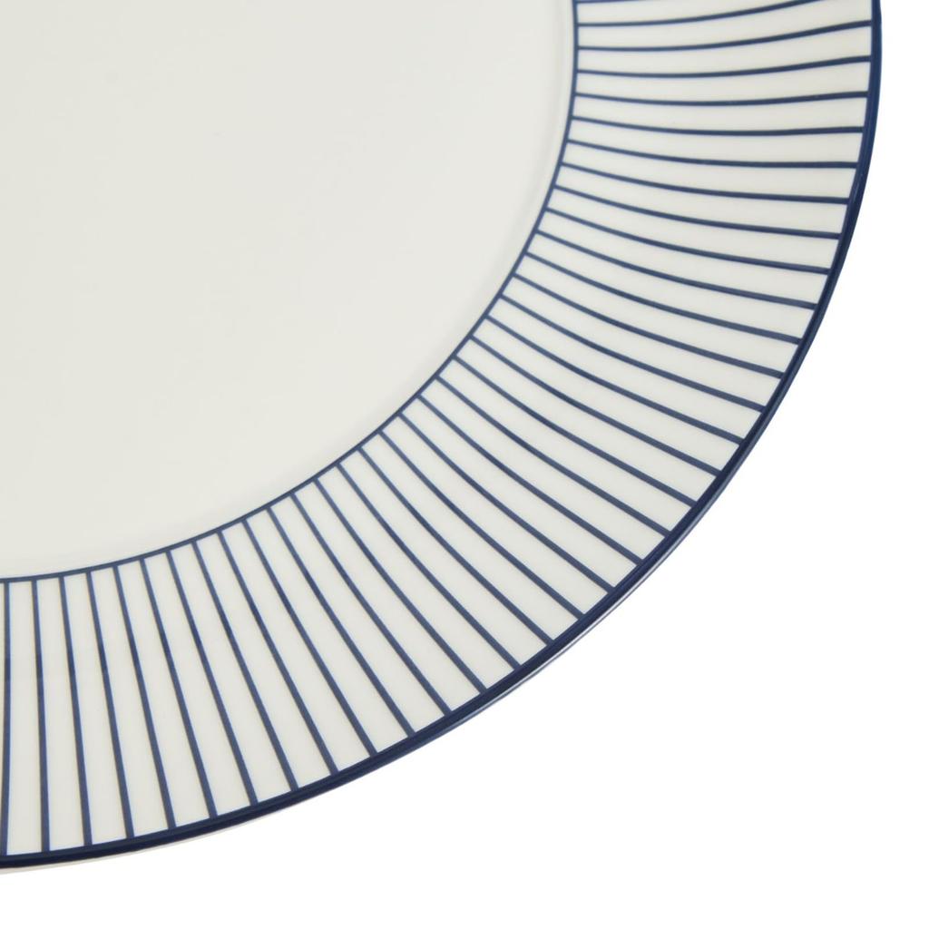 Wedgwood Geo Blue 1079124 [Officially Imported] Plate, 24cm, Pinstripe, White,