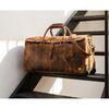 Monogrammed Leather Duffle Bag On Wheels | Genuine Leather Weekender Bag | Leather Holdall | Overnight Bag Men | Gifts For Him