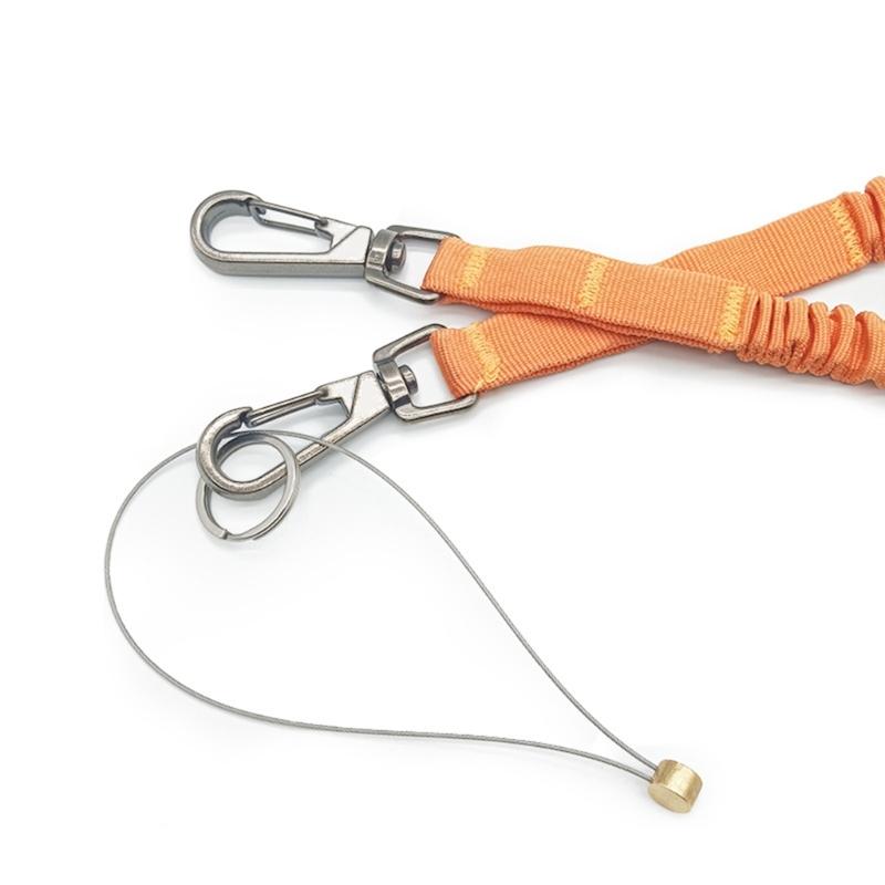 Thicken Bungee Tethers Tool Lanyard With Two Buckles Strap Anti-Falling Safety Rope Climbing Restraint Lanyard