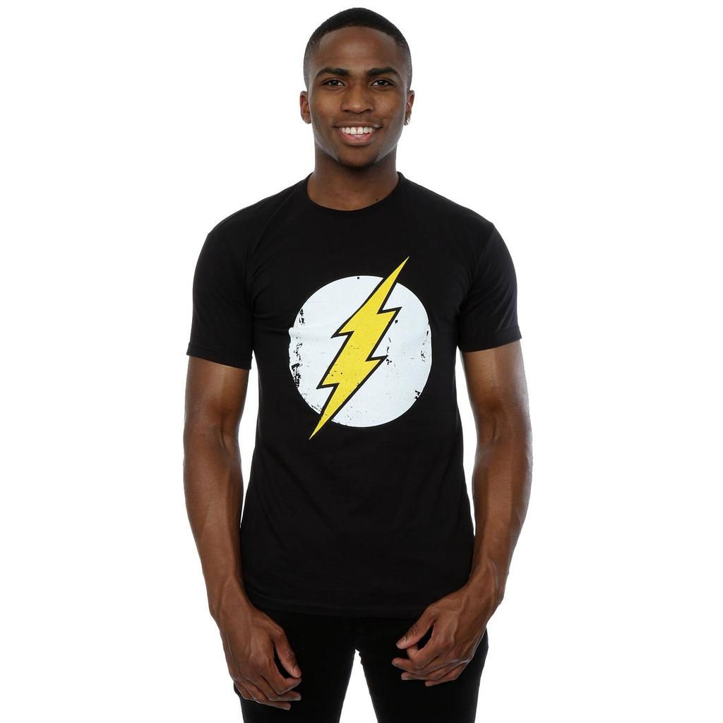 DC Comics Mens Flash Distressed Logo T-Shirt