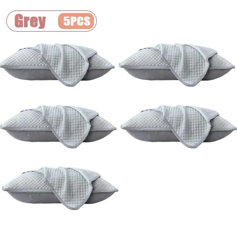 1-5PCS Summer Ice Silk Pillowcase Solid Color Ice Bean Breathable Cooling Pillow Cover for Bedding Machine Washable No Pillow