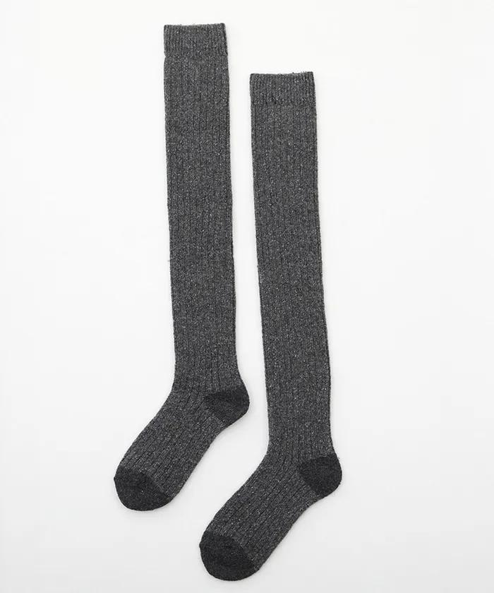 Popcorn thigh socks Charcoal