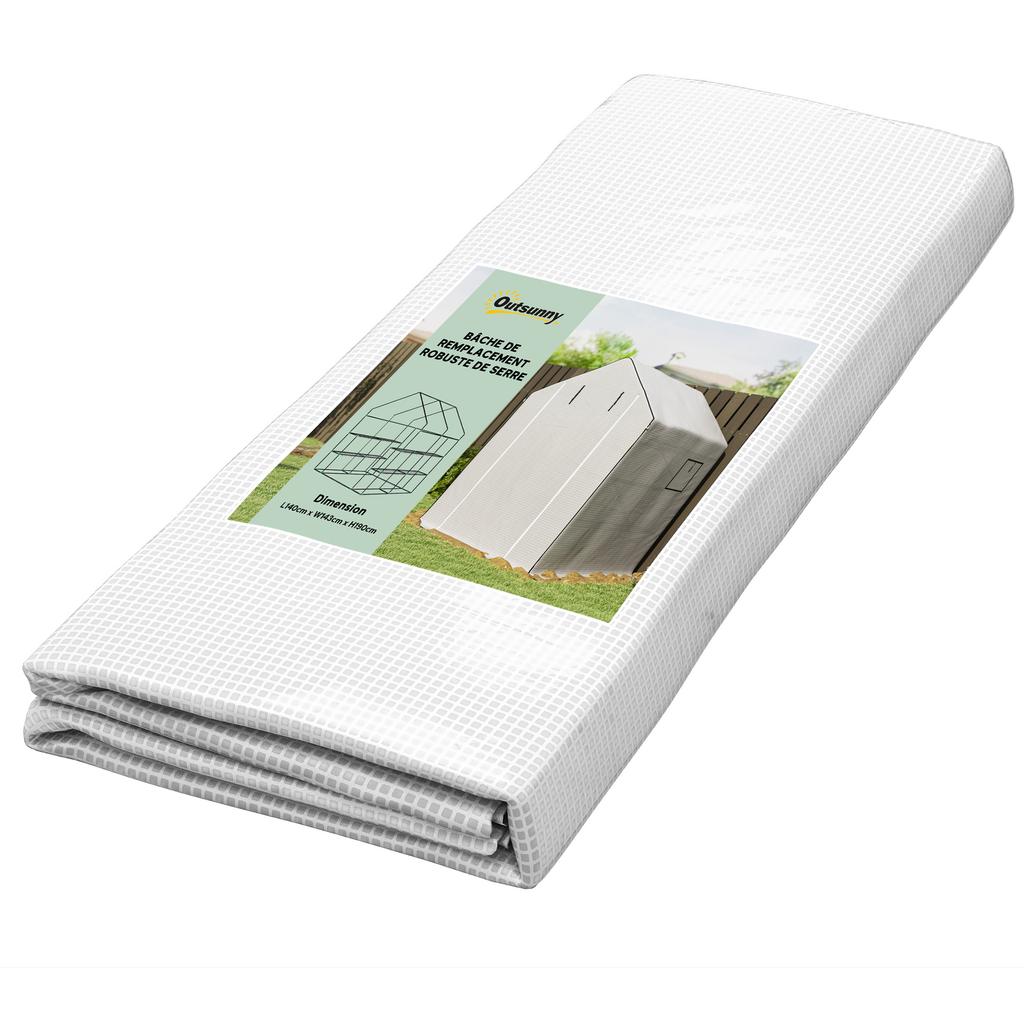 Greenhouse Replacement Cover, 140 x 143 x 190 cm, Window, UV-Resistant Zippered Door
