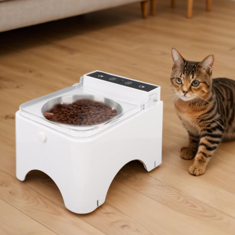 Automatic Intelligent Cat Dog Feeder Bowl Stylish For Look Automatic Sensing Feeder Hygienic Sturdy Transparent Lid