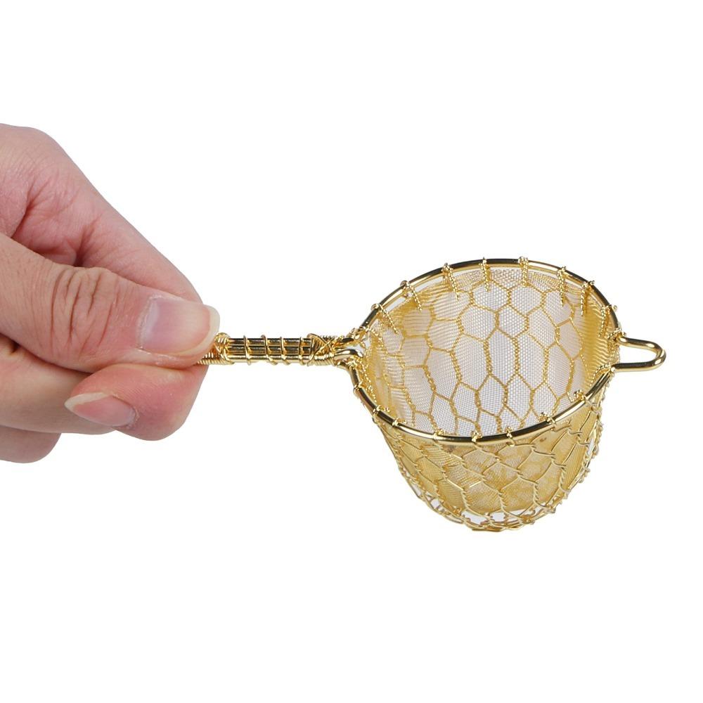Copper Material Tea Infuser Strainer Long Handle Reusable Tea Infuser For Tea Dregs Filtering