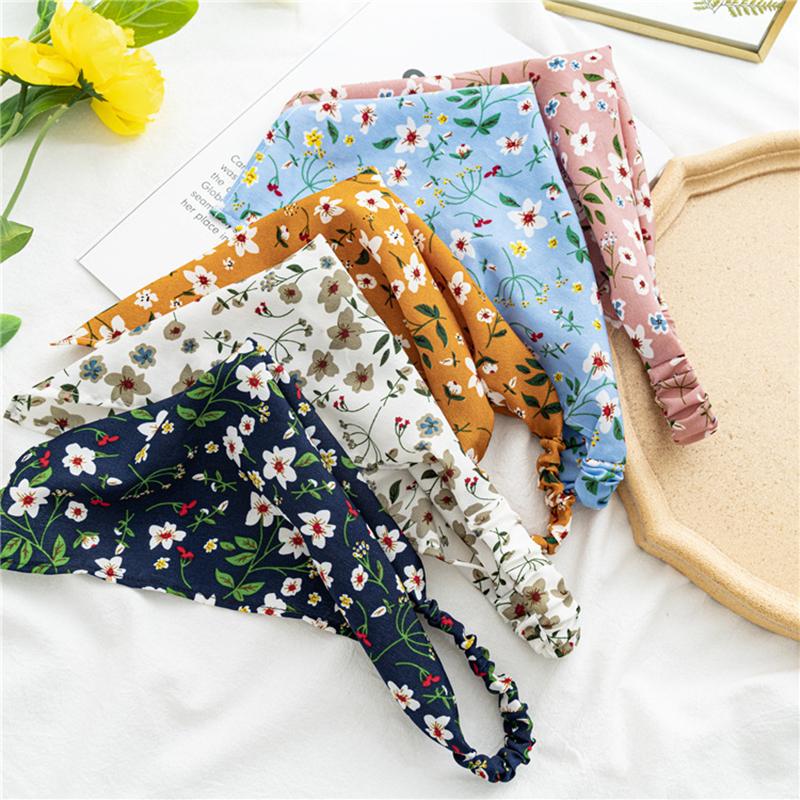 Bandeaux Bandanas Imprimé Floral Femme Fleurs Foulard d'Été Élastique Écharpe Triangle Bohème Mouchoir Bandeau d'Été Foulard pour Cheveux Accessoires pour Cheveux