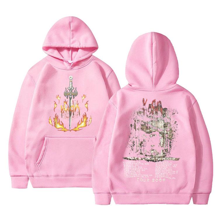 Vintage KoRn Rock Band Take A Look in The Mirror Tour 2004 Hoodie Men Women Fleece Cotton Sweatshirt Top Men's Oversized Hoodies