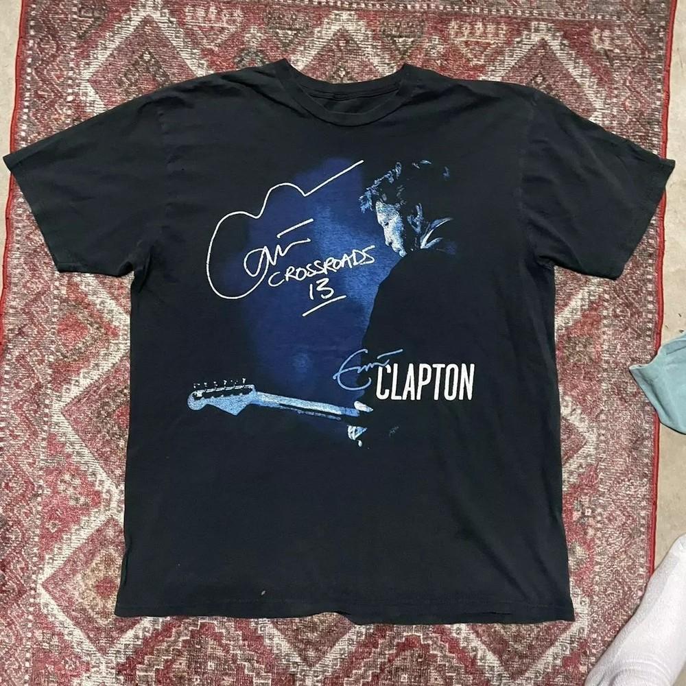 Trend Vtg Eric Clapton Signature For Fans Black T-Shirt Cotton All Size Unisex T-Shirt XXL