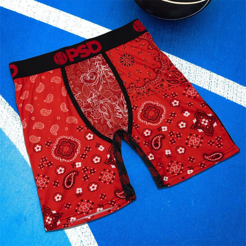 PSD Boxer Briefs Estampados Cómodos de Secado Rápido para Hombre de Línea Larga de Tiro Medio