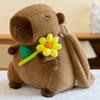 Designs Capybara Backpack Large Capacity Cartoon Animal Plush Doll Flower Bag