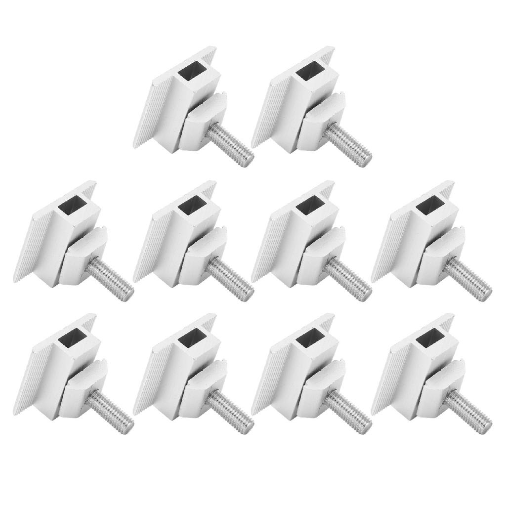 10Pcs Solar Panel Mid Clamps Waterproof Mount Aluminum Bracket Mounting Accessories