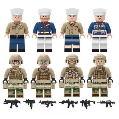 8PCS City Series Navy Marine Corps Mini Figures Model Building Blocks Brick Compatibled with Legos Toys