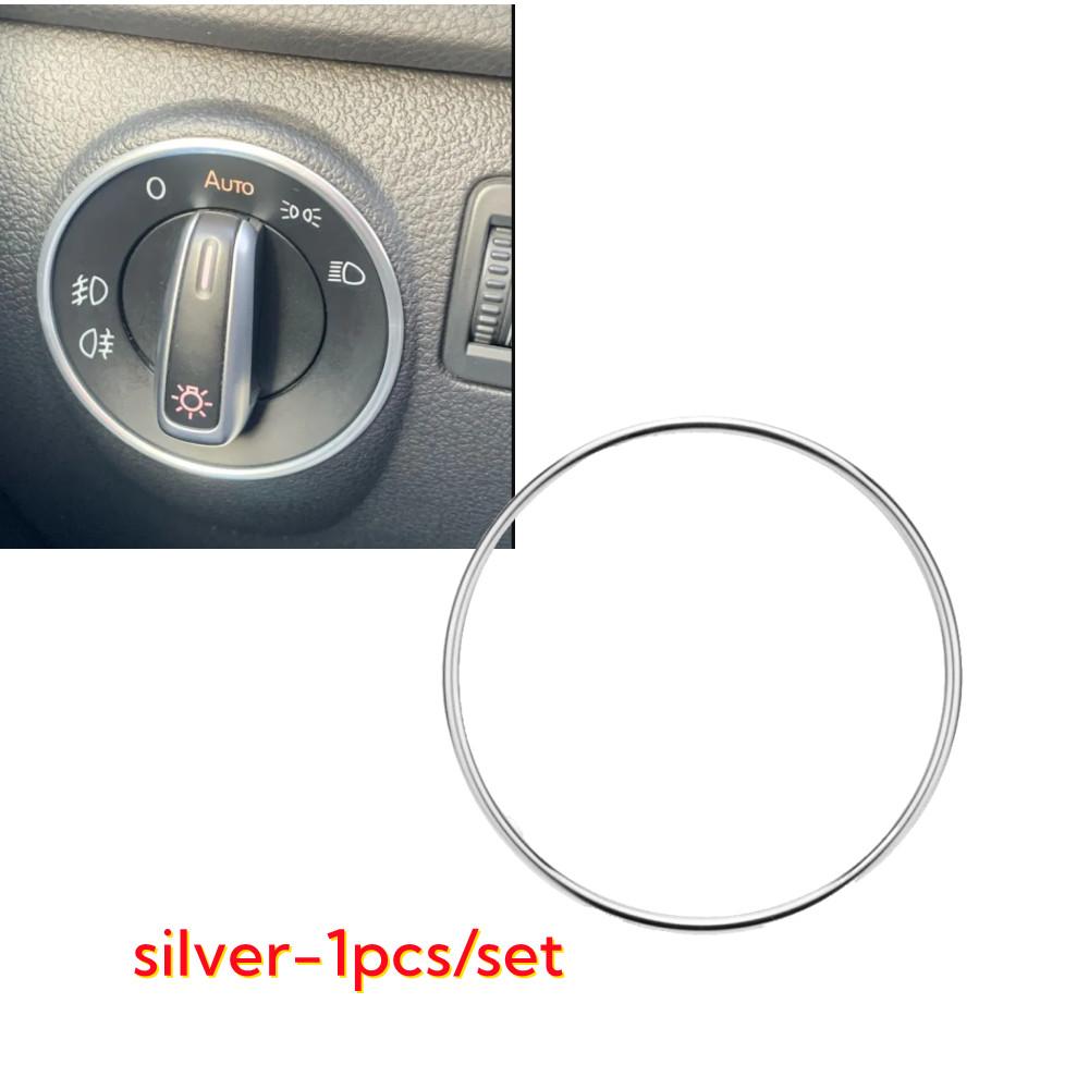 Aluminum Car Interior Headlight Switch Decoration Trim Ring Sticker For Volkswagen VW Golf MK7 Tiguan MK2 T-ROC Auto Accessories