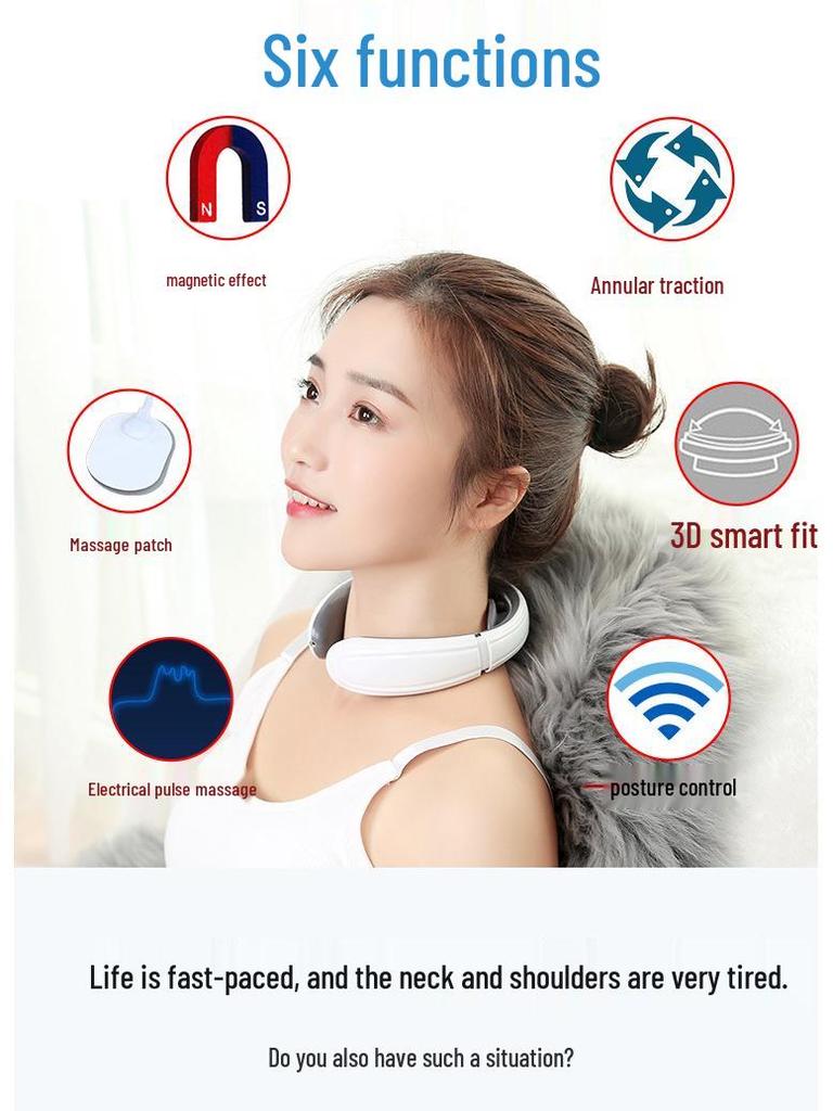 Multifunctional 4-Head Neck and Cervical Spine Heating Massage Instrument
