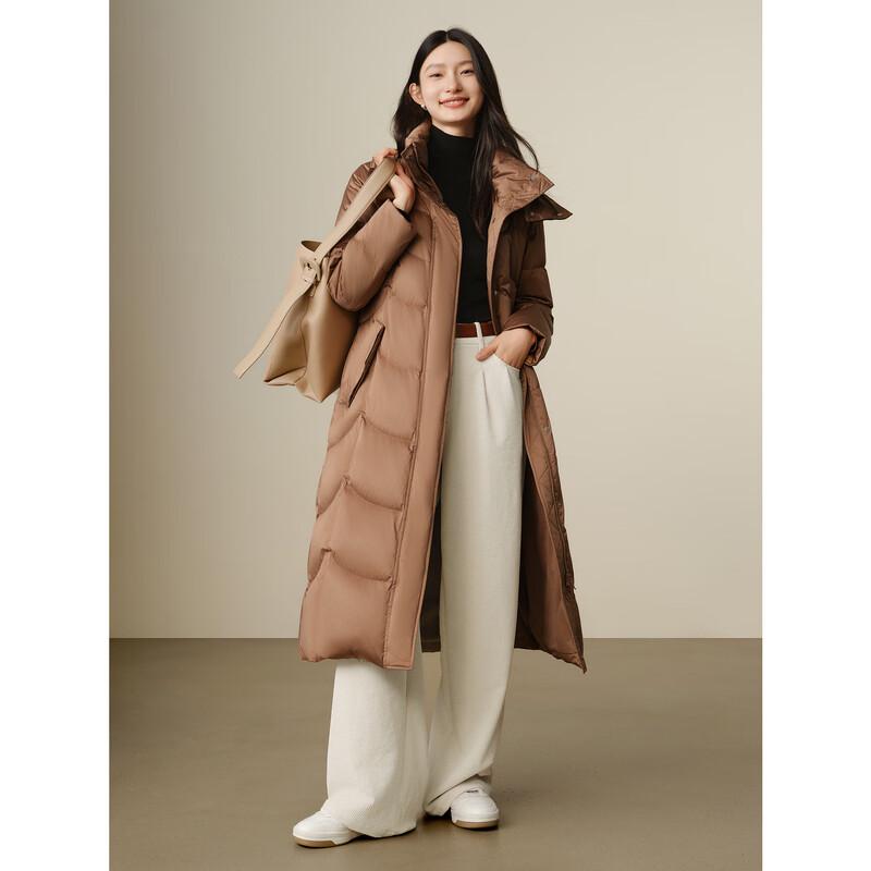 Jiu Zi Anna Kou 2024 Winter Elegant Hooded Goose Down Jacket