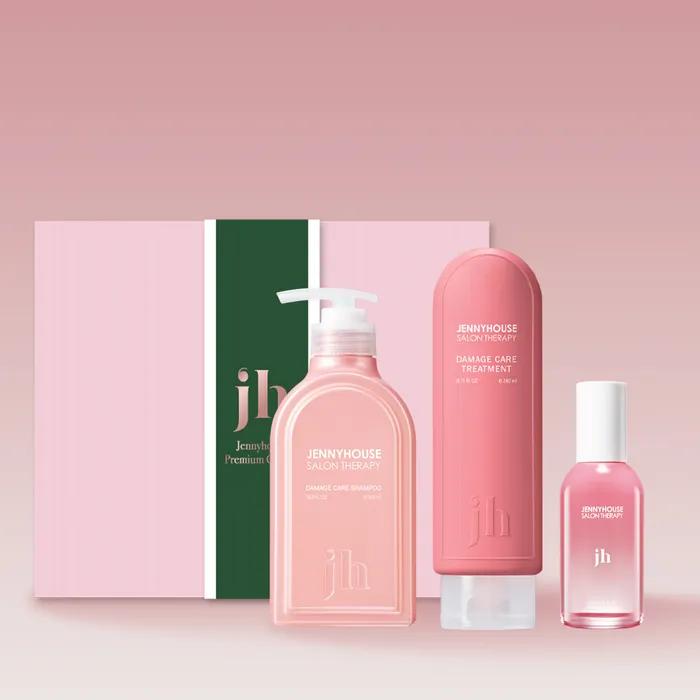 (Gift Wrapping) Jenny House Premium Gift Set 3-Piece Set, Damage Care Shampoo + Treatment + Hair Essence