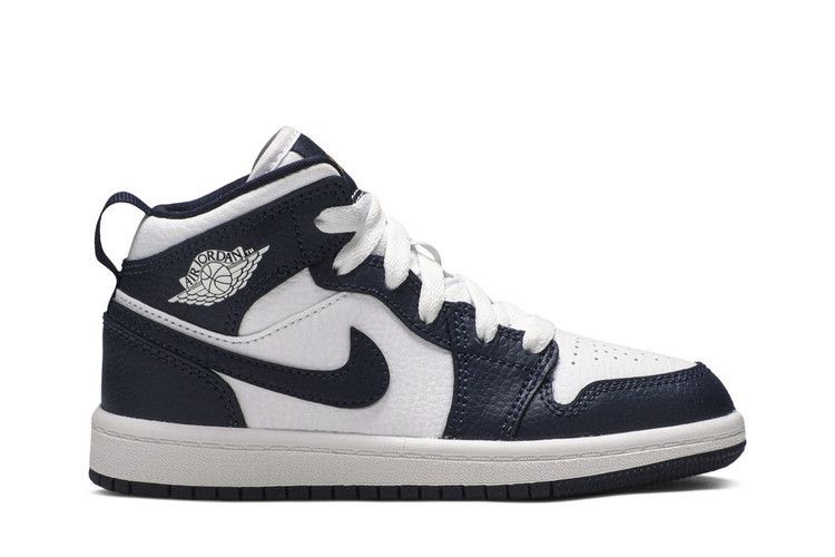 Jordan 1 Mid White Metallic Gold Obsidian (PS)