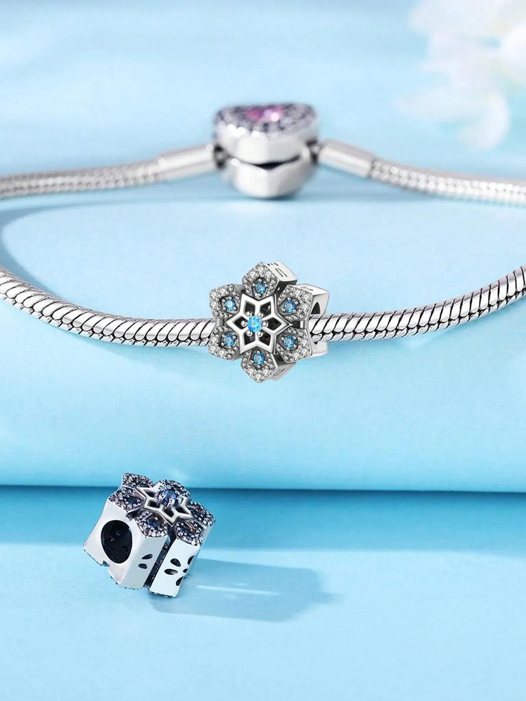 Charms Plata Copper Colors Christmas Snowflake Penguin Beads Charm Pendant For Original Bracelet For Women Diy Jewelry Love Gift