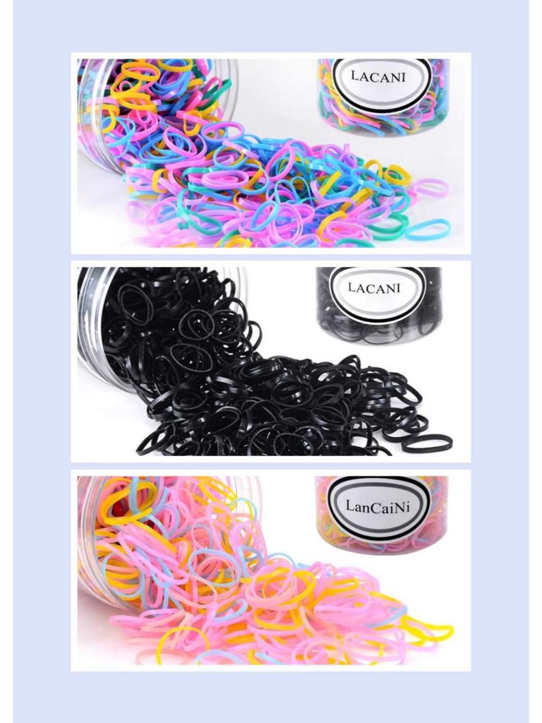 Children's Soft Hair Ties: Damage-Free Black and Colorful Rubber Bands for Girls and Babies