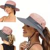 high quality2pcs Women's Casual Sun Hat - Tie-Dye Woven Polyester, Lightweight & Quick-Drying - Perfect for Outdoor Activities | Hand Wash Only |