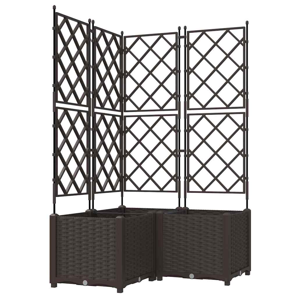 Garden Planter 3 pcs Brown 80 x 80 x 143 cm PP